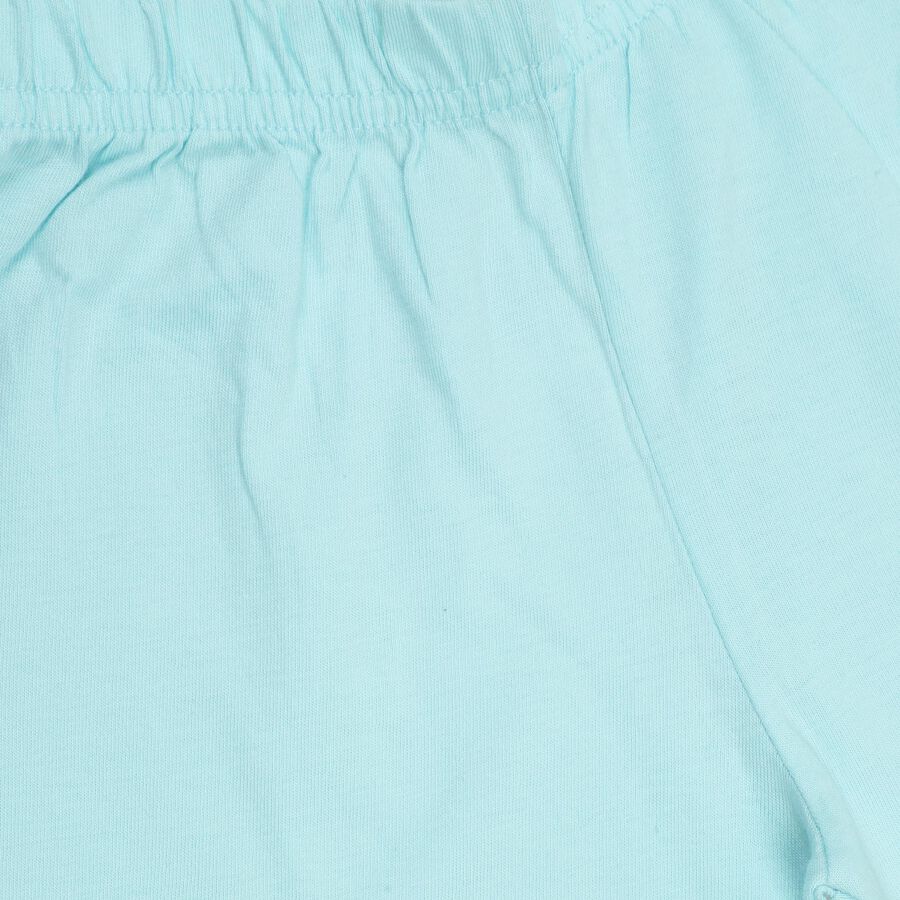 Girls' 100% Cotton Capri Set, Aqua, large image number null