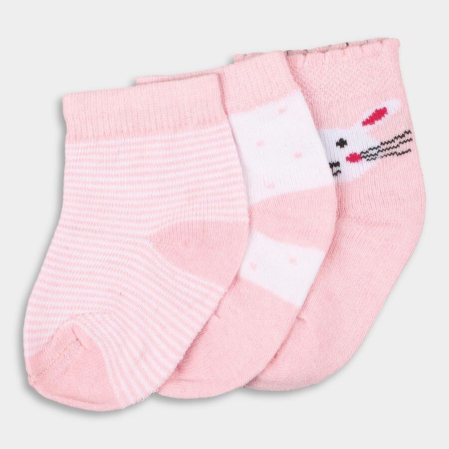 Infants' Socks (Pack of 3), Pink, large