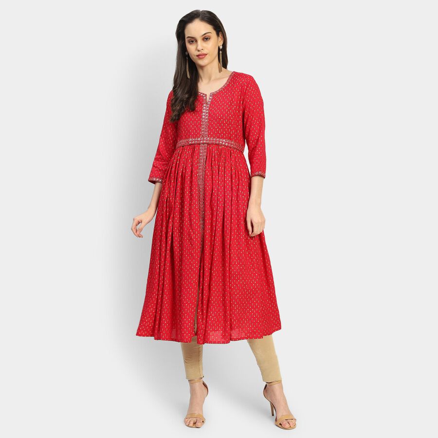 Ladies' Kurta, रानी (फ्यूशिया), large image number null