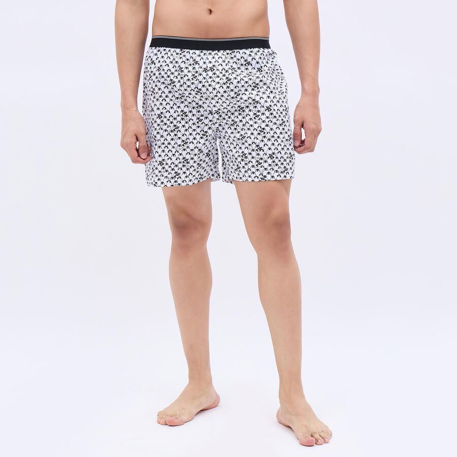 Men's 100% Cotton Outer Elastic Boxers, White, large image number null