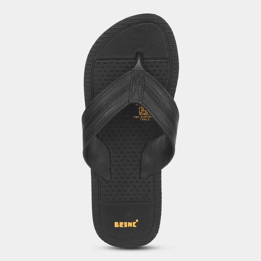 Brink Men's Jet Black Slip-On Casual Slippers | Vishal Mega Mart India