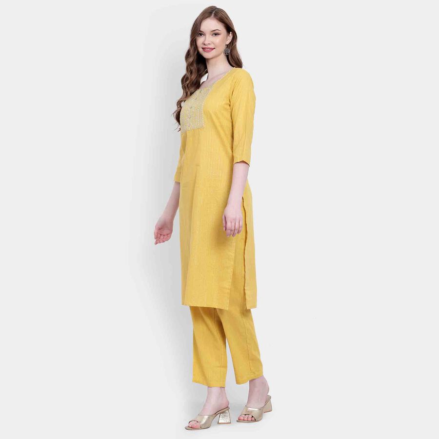 Embroidered Kurta, Mustard, large image number null