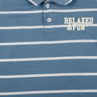 Boys Light Blue Cotton Polo Neck Casual T-Shirt, Light Blue, small