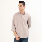 Men's Muted Brown Classic Casual Shirt, भूरा, small