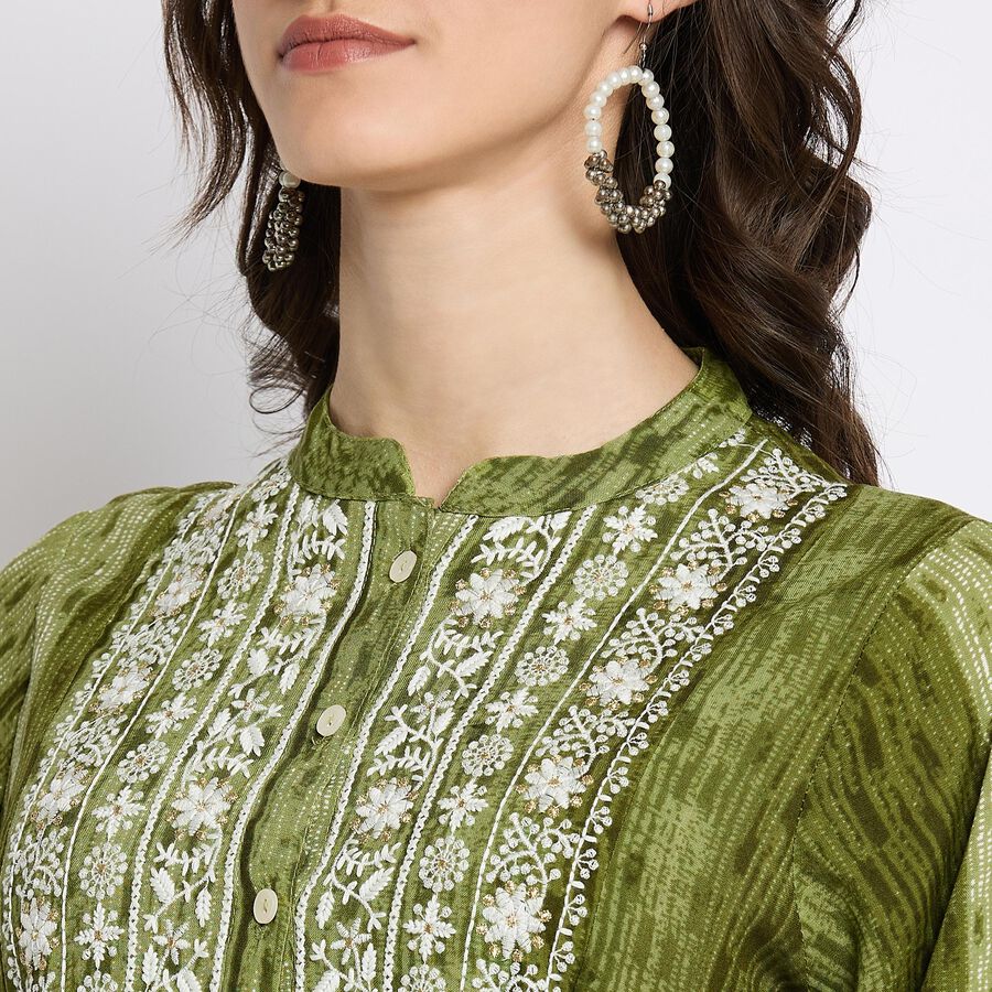 Ladies' Kurta , गहरा हरा, large image number null