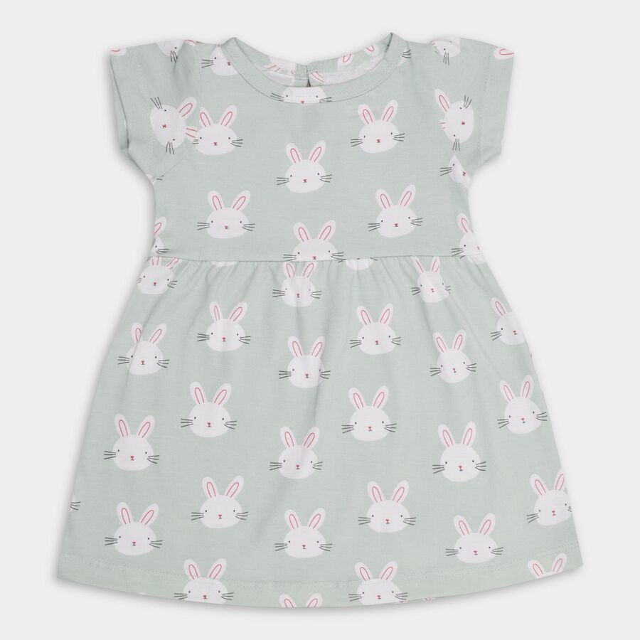 Infant Girls' 100% Cotton Frock , Light Green, large image number null