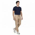 Men's Beige Slim Fit Cargo Casual Trousers, Beige, small