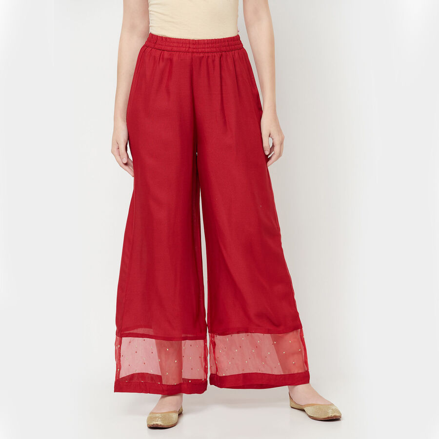 Printed Palazzo, Maroon, large image number null