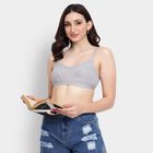 Ladies' 100% Cotton Bra , Light Grey, small image number null