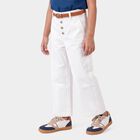 Girls' Off White Wide Leg Button Fly Jeans, Off White, small