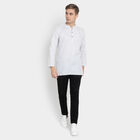 Printed Mandarin Collar Kurta, Off White, small image number null