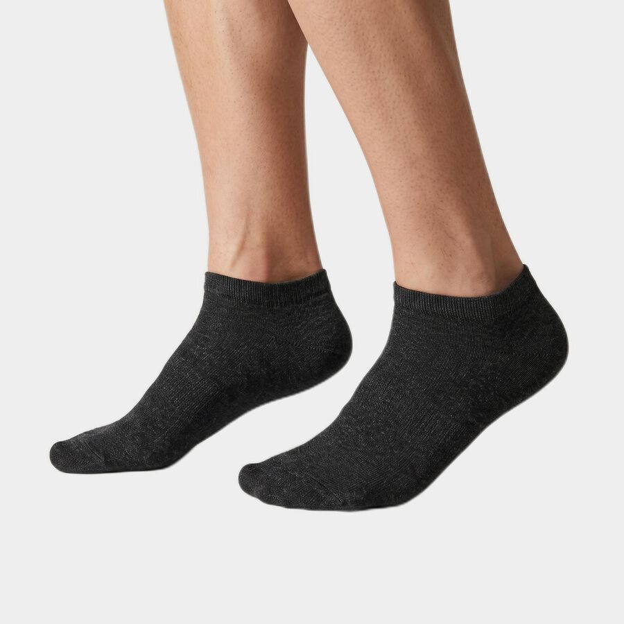 Men's Ankle Length Pack of 3 Socks ( Grey, White, Black ), मिश्रित हल्का ग्रे, large