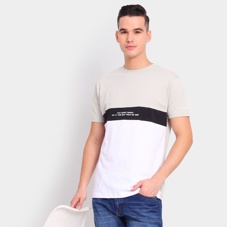 Men's 100% Cotton Round Neck Half Sleeves T-Shirt, Black, large image number null