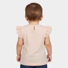 Infants Light Pink Cotton Round Neck Casual T-Shirt, Light Pink, small