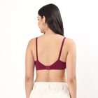 Women's Deep Maroon Cotton Padded Wireless Full Coverage Bra, वाइन, small