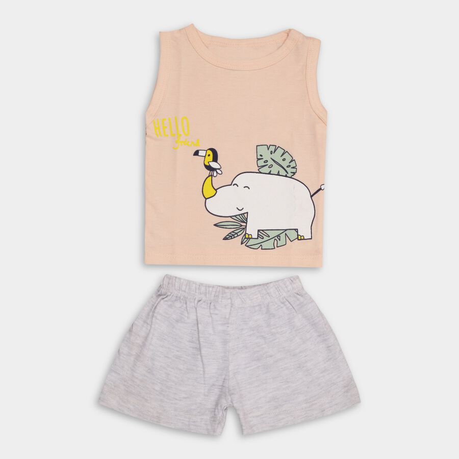 Infants'100% Cotton Baba Suit, पीच, large image number null