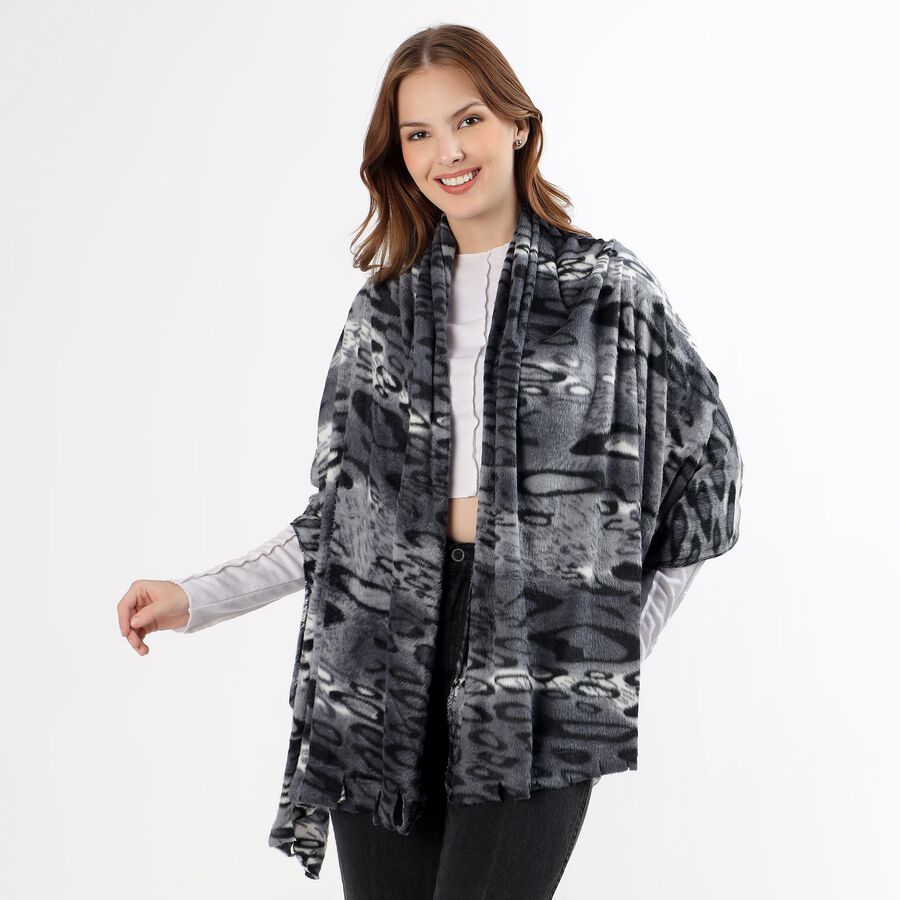 Ladies' Stole, काला, large image number null