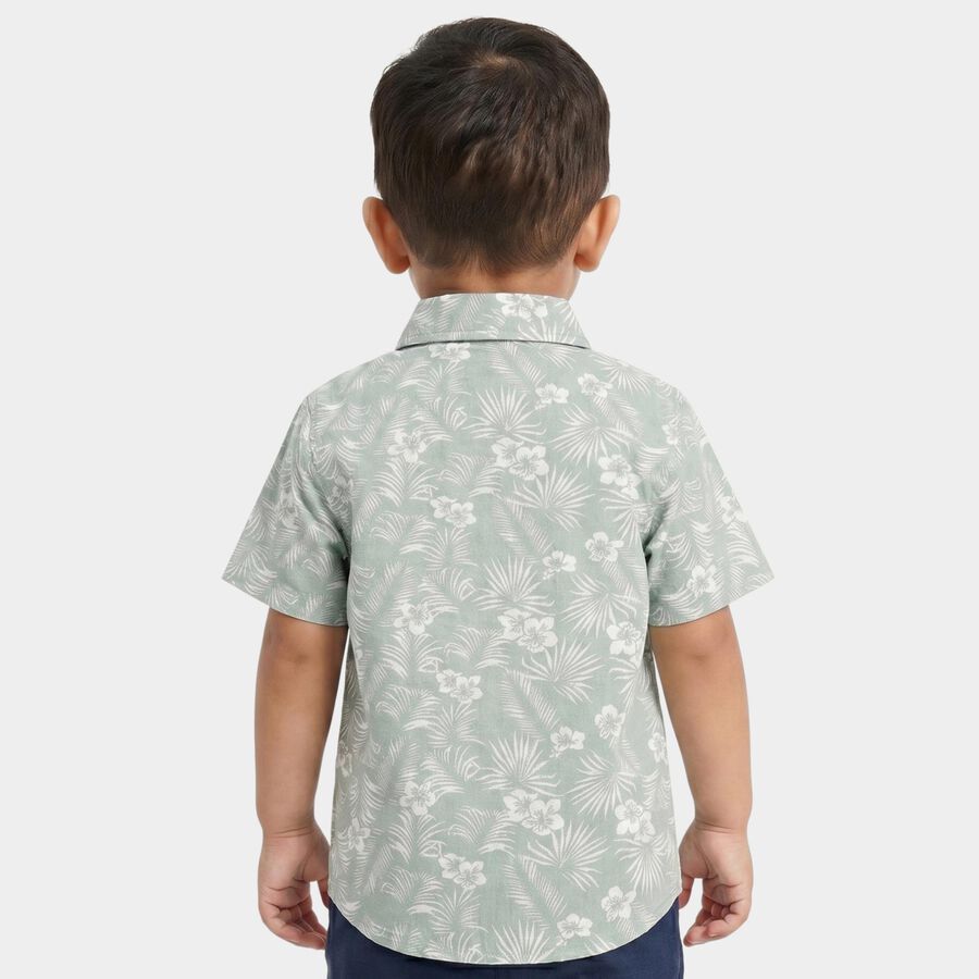 Infants Green Cotton Casual Shirt, हल्का हरा, large