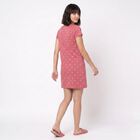 Women's Pink Round Neck T-Shirt Style Nighty, Pink, small