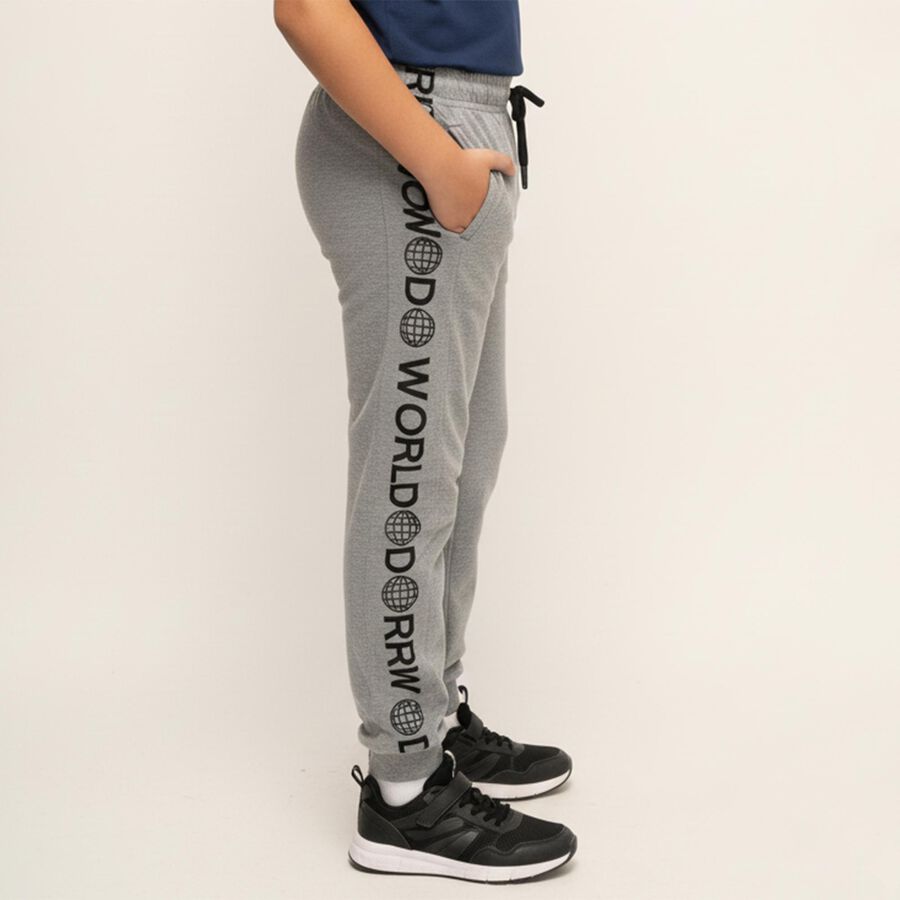 Boys' Light Grey Printed Cotton Blend Pyjama, मिश्रित हल्का ग्रे, large image number null