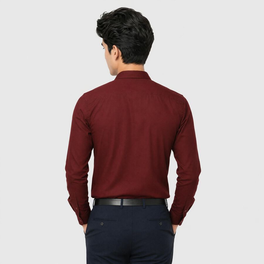 Men's Wine Slim Fit Formal Shirt, वाइन, large