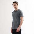 Men's Polo Collared Half Sleeves T-Shirt, गहरा ग्रे, small image number null