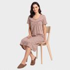 Women Grey Round Neck A-Line Nighty, Light Grey, small