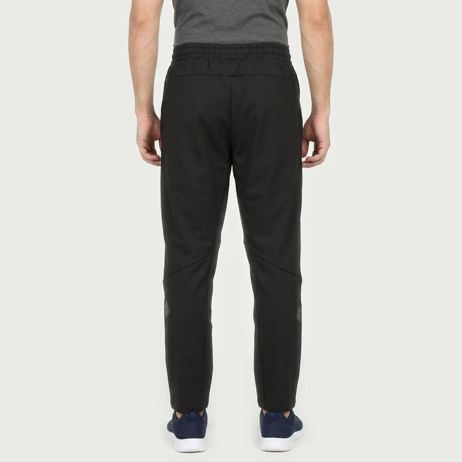 Men's Black Straight Fit Zip Pocket Track Pants, Black, large