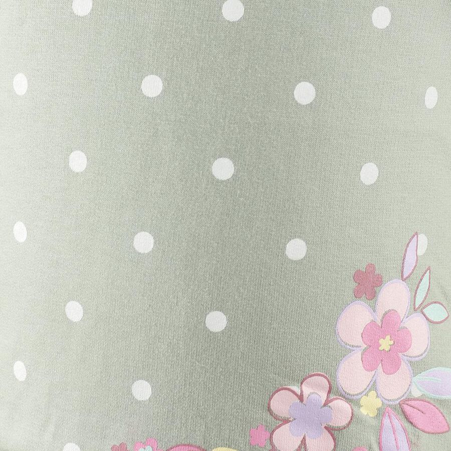 Infants Light Sage Green Cotton Crew Neck Lace Sleeve Sweatshirt, Light Green, large image number null