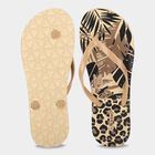 Women's Beige Printed Flip-Flop Slippers, गहरा पीला, small