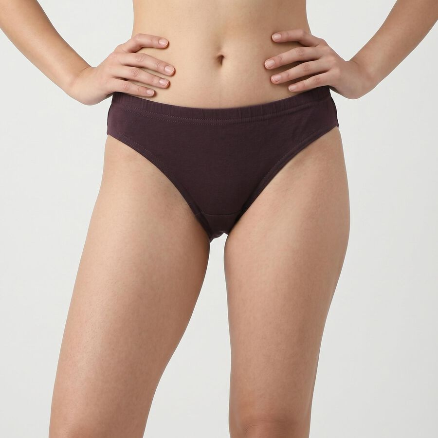 Women's Purple Regular Fit Solid Panty, बैंगनी, large
