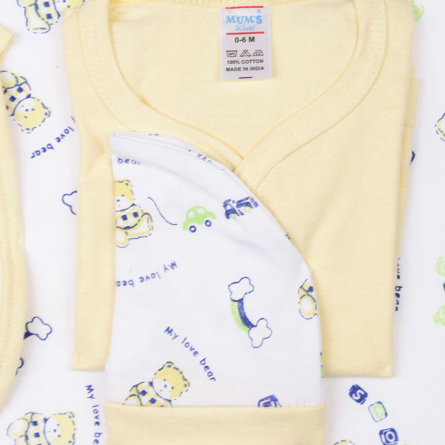 Infants Cotton Printed Baby Gift Set, Yellow, large image number null
