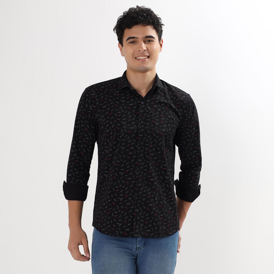 Men's 100% Cotton Casual Shirt , काला, large image number null