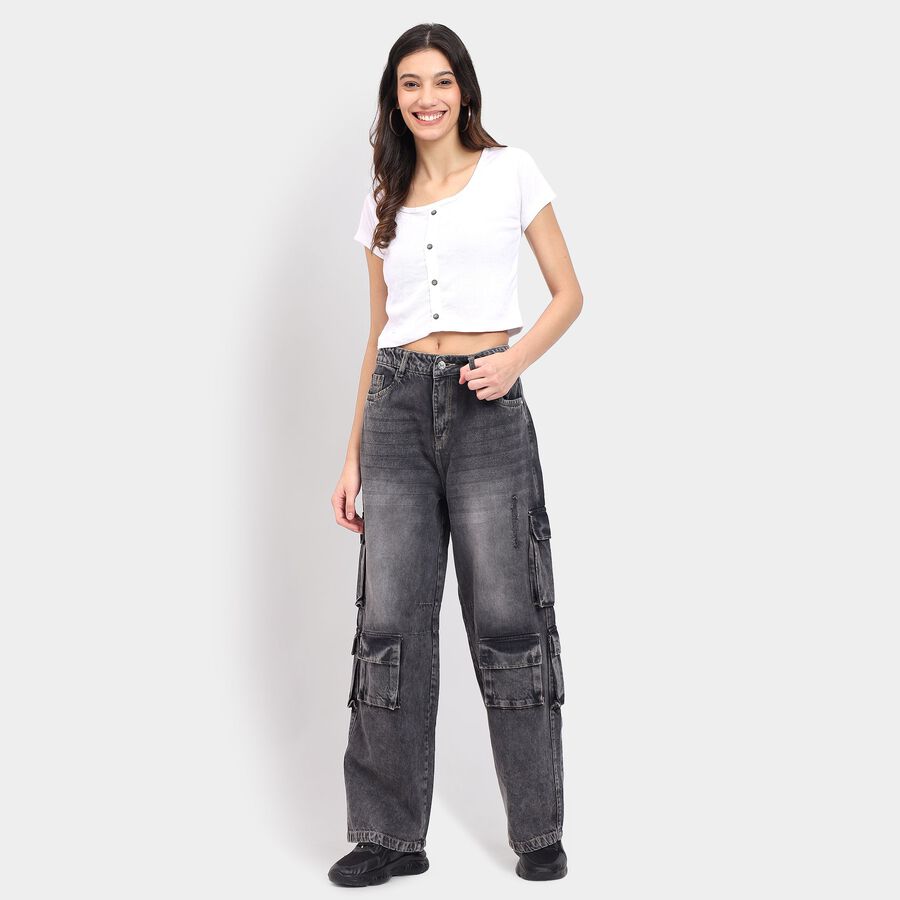 Ladies' 100% Cotton Jeans , Light Grey, large image number null