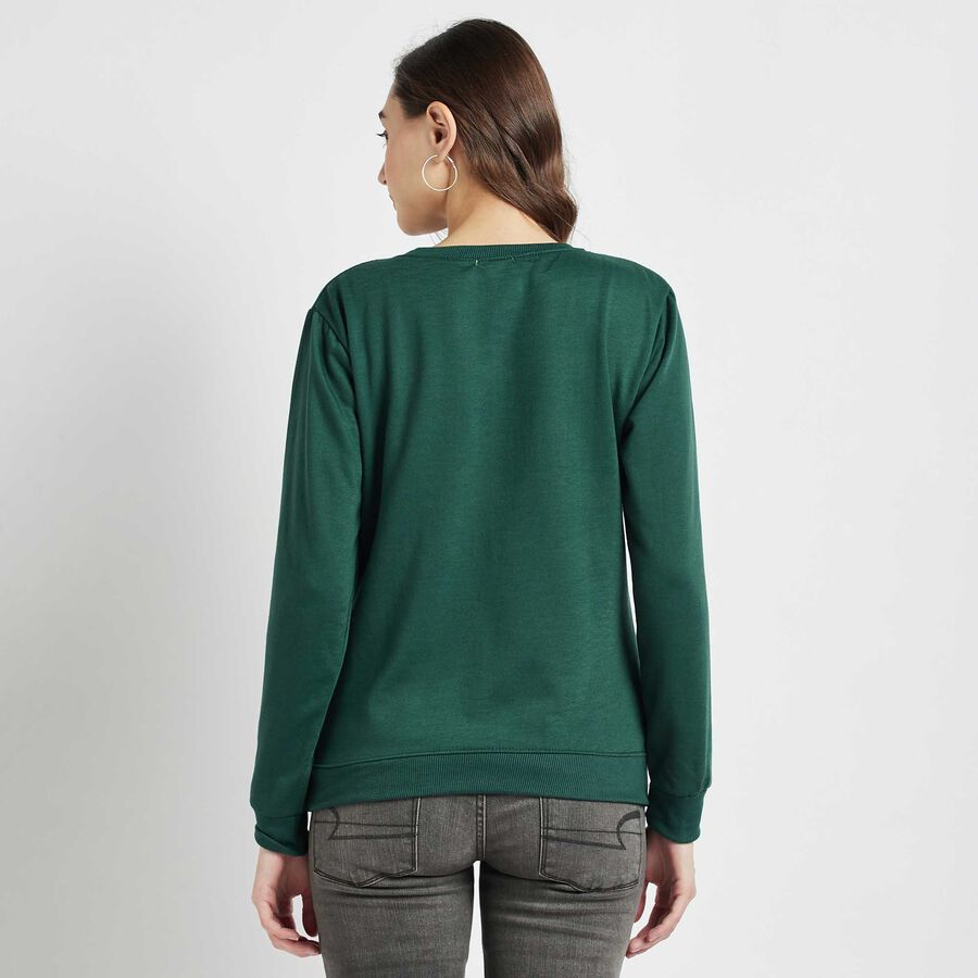 Round Neck Sweatshirt, Dark Green, large image number null