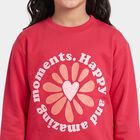 Girls Fuchsia Crew Neck Pullover Sweatshirt, रानी (फ्यूशिया), small