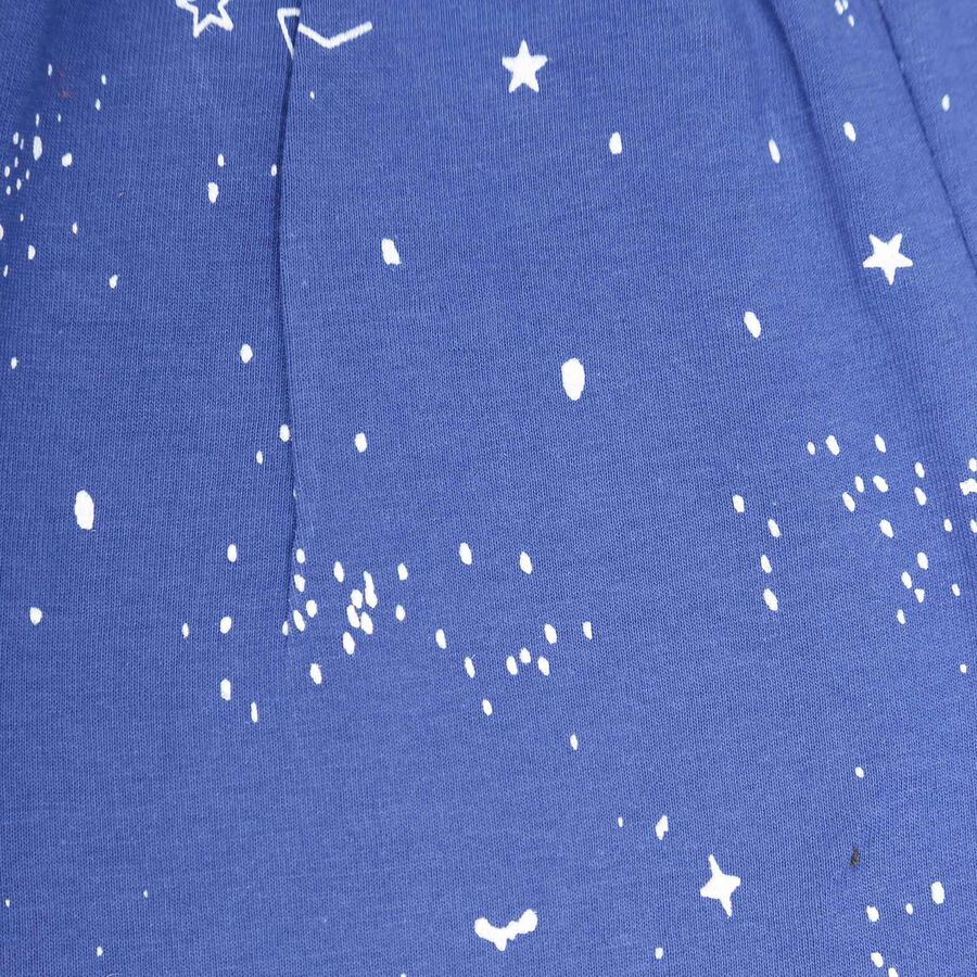 Infants Cotton Printed Night Suit, Navy Blue, large image number null