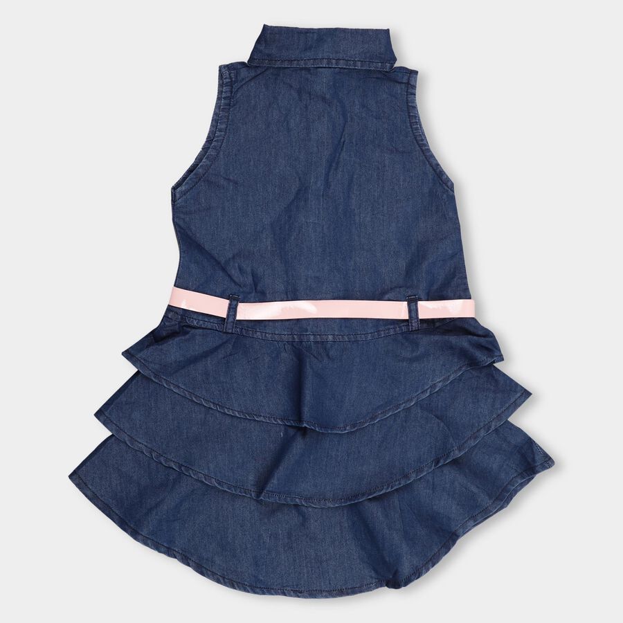 Girls' Frock , गहरा नीला, large image number null