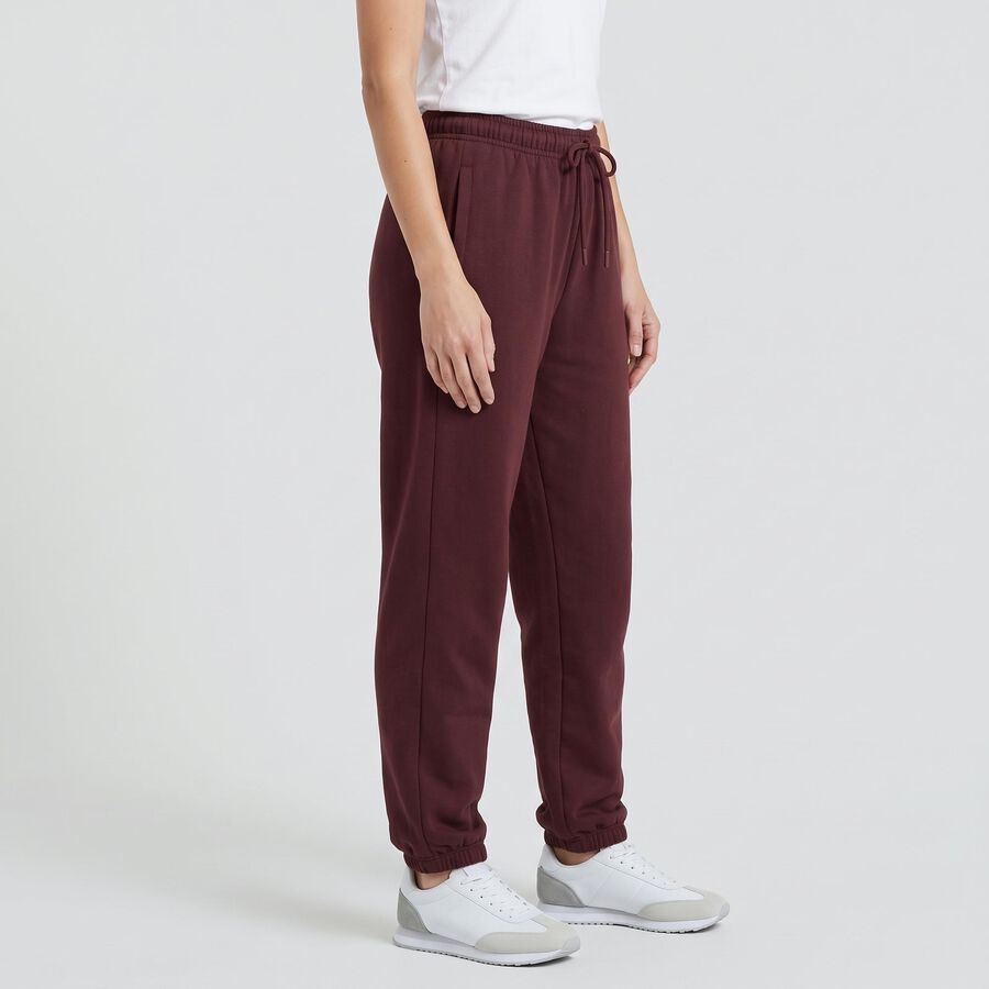 Women's Maroon Regular Fit Drawstring Jogger Track Pants, वाइन, large