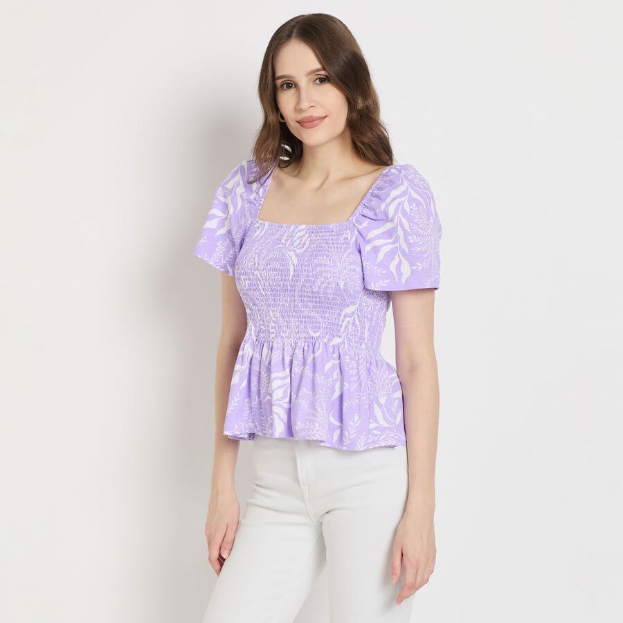 Ladies' 100% Cotton Crop  Top, Lilac, large image number null