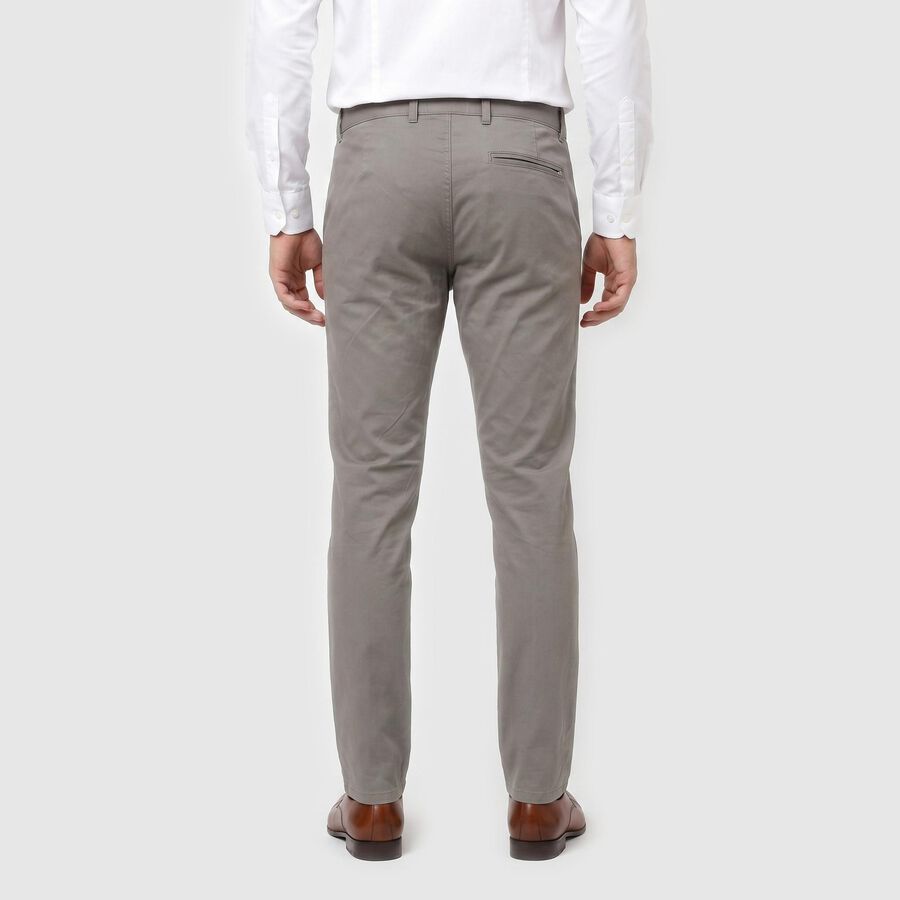 Men's Grey Slim Fit Chino Trousers, हल्का ग्रे, large