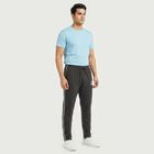 Men's Dark Grey Jogger Fit Side-Striped Track Pants, Dark Grey, small