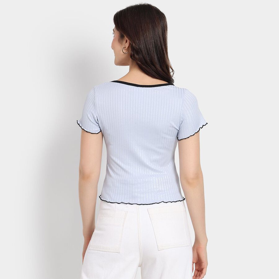 Ladies'  Crop  Top, हल्का नीला, large