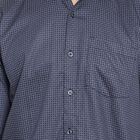 Cut Away Collar Party Wear Shirt, Navy Blue, small image number null
