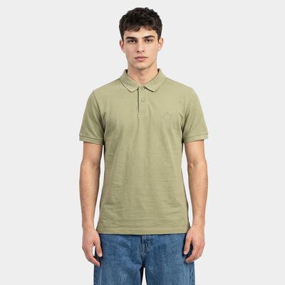 Men Olive Green Cotton Polo Neck Polo T-Shirt