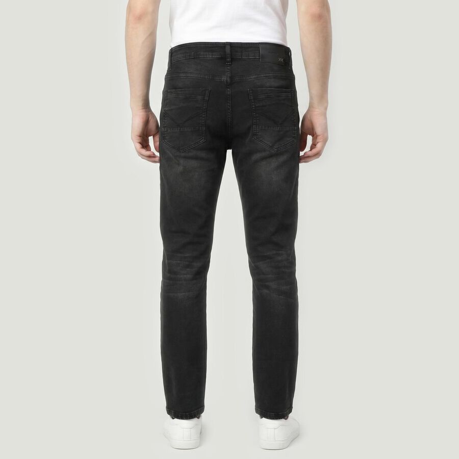 Men's Dark Grey Slim Fit Solid Jeans, गहरा ग्रे, large