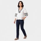 Women White V Neck Shirt, सफ़ेद, small