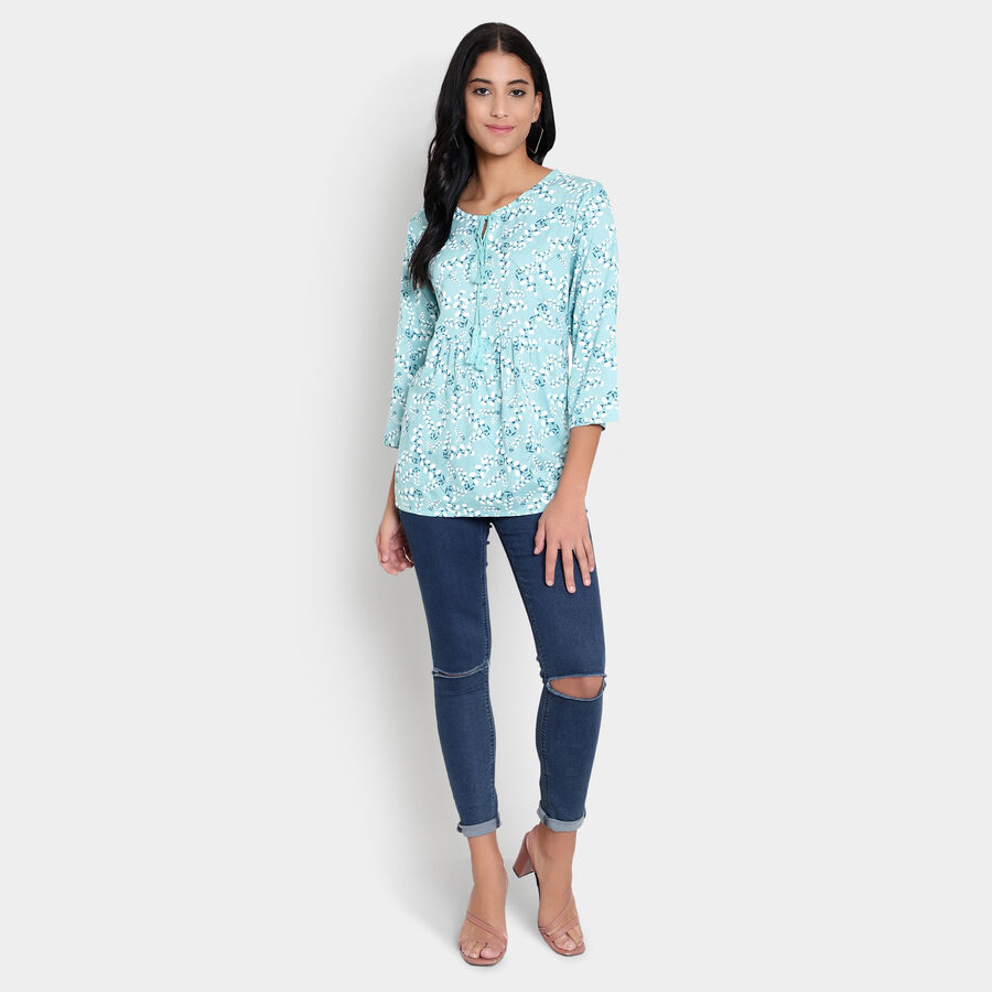 Printed Kurti, Light Blue, large image number null