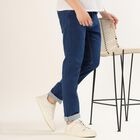 Men's Deep Indigo Slim Fit Jeans, मध्यम नीला, small