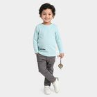 Boys Light Blue Round Neck Regular T-Shirt, Light Blue, small